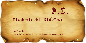 Mladoniczki Diána névjegykártya