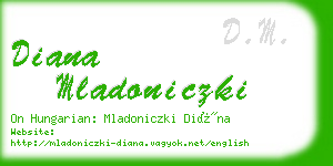 diana mladoniczki business card